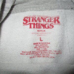 Official STRANGER THINGS Hoodie Sweatshirt Sz L .. 75% Cotton 25% Polyester